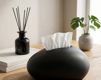 Couvercle de boîte à mouchoirs en céramique moderne, Porte-mouchoirs minimaliste en porcelaine, Boîte décorative esthétique pour table basse, Cadeau déco
