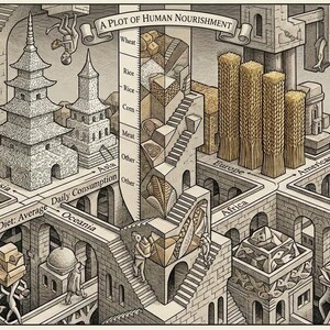 人間の栄養摂取量データの可視化図