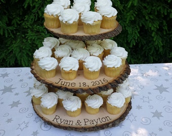 tree cupcake stand log