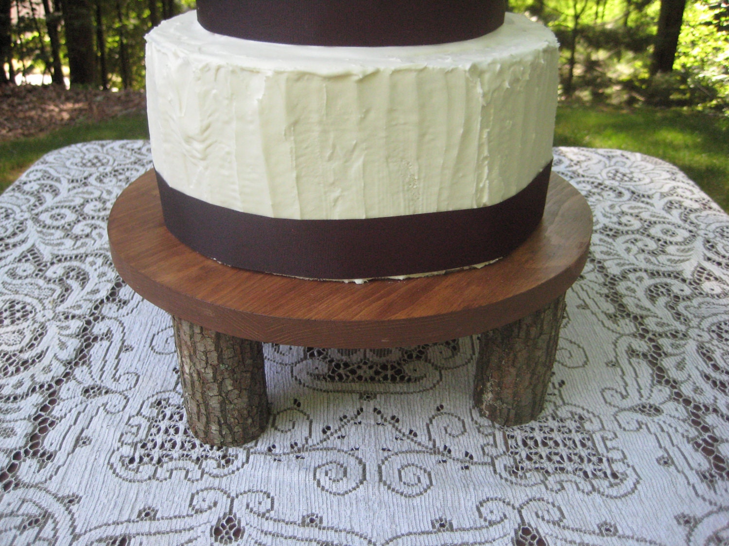 Log Slice Cake Stand Cake Stand Tree Cake Stand Rustic Cake Etsy