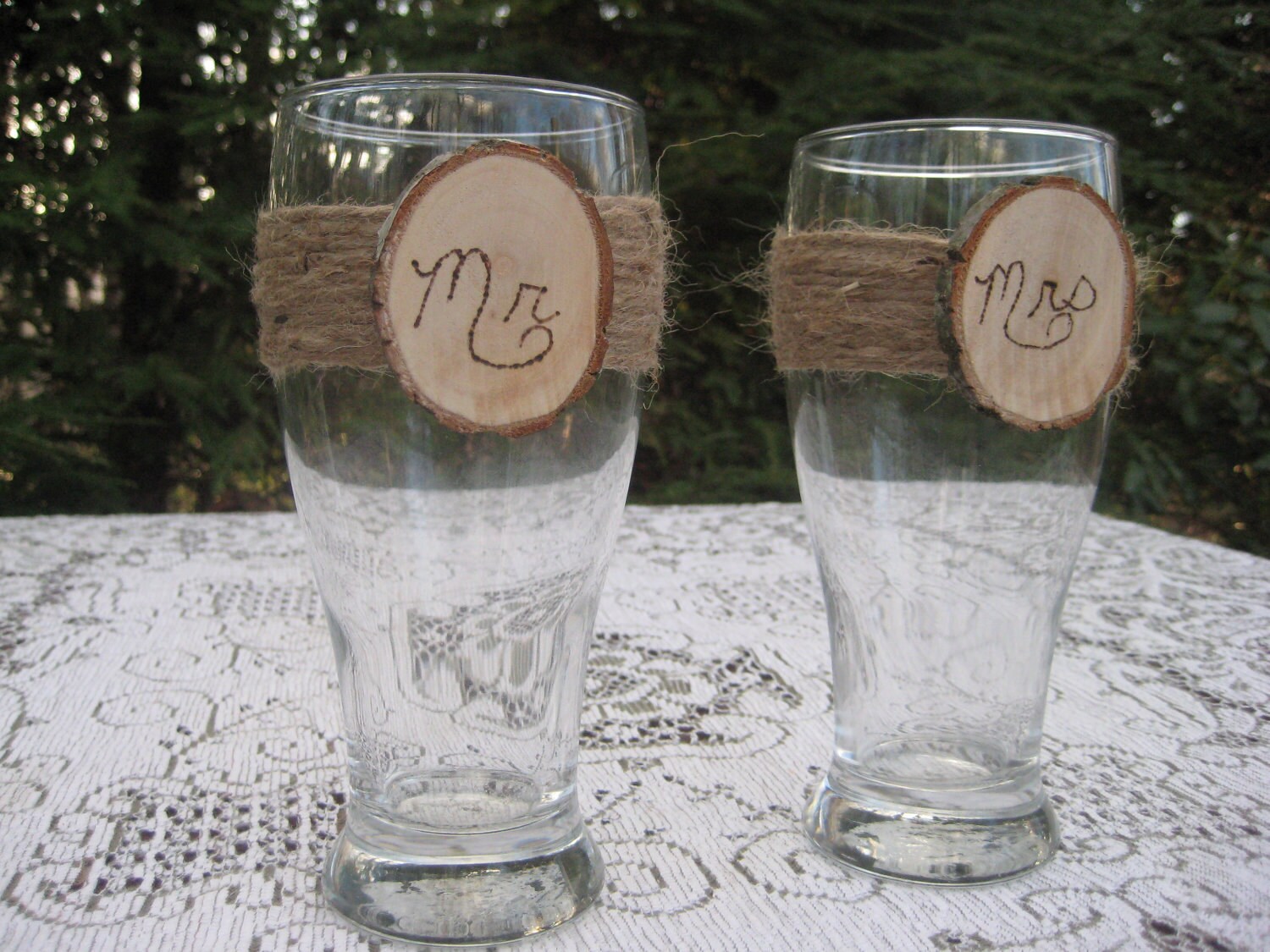 Rustic Beer Pilsners Wedding Beer Glasses Rustic Wedding Mr Etsy