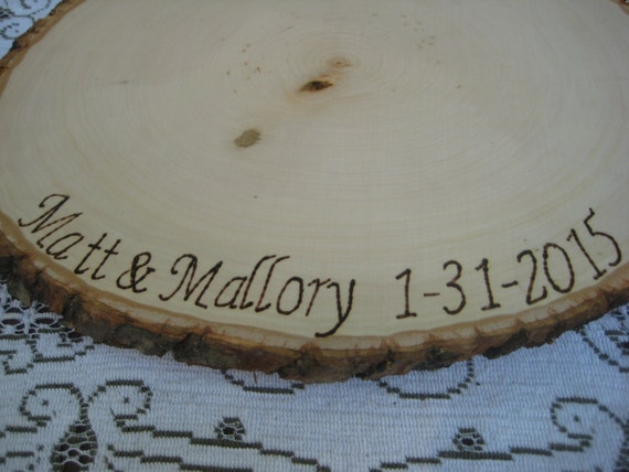 rustic cake stand log