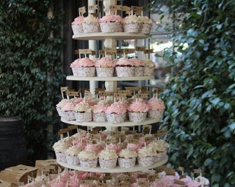 Cupcake Stand, Cupcake Tower, White Cupcake Stand, Wood Cupcake Stand, 6 Tier Cupcake Stand, Cake Stand, Wedding Cupcake Stand, Custom