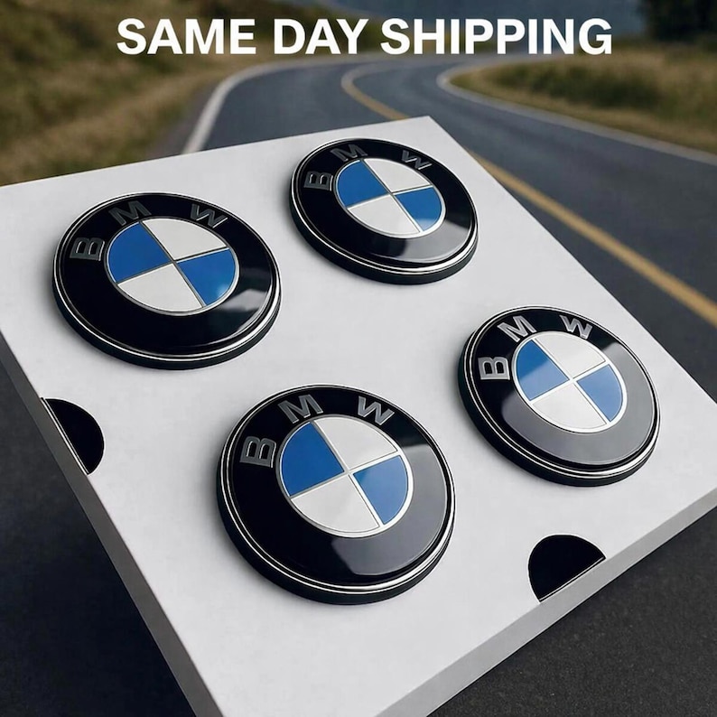 Tapacubos Flotantes BMW De 56mm – Set De 4 Piezas, ¡con El Emblema Azul Que No Se Mueve!
