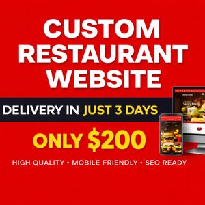 Benutzerdefiniertes Restaurant Website Design | 5 Seite Restaurant Website | Food Business Webseite | Handyfreundliche Seo Seite | Restaurant Webdesign