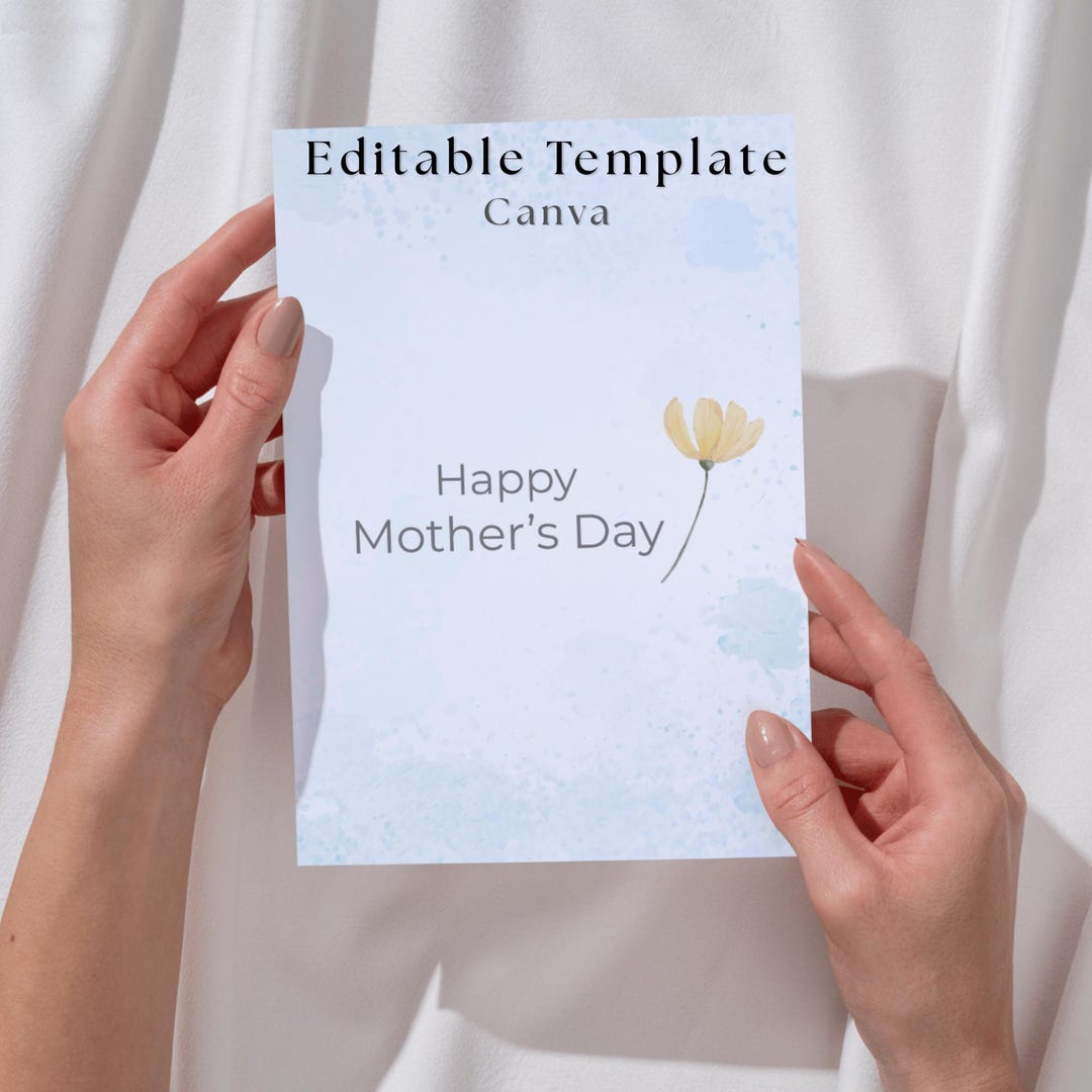 Editable Mother's Day Card Template, Printable Card, Canva Template ...