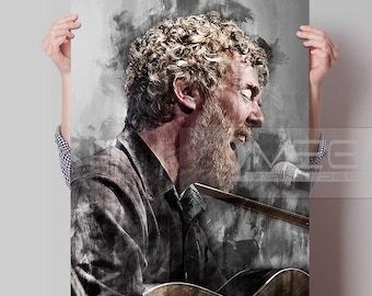 Glen Hansard poster, canvasprint, wanddecoratie kunstprint