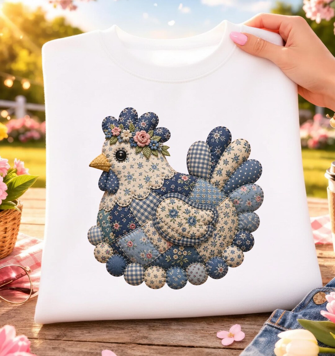 Patchwork Chicken PNG, Farmhouse Quilt Hen Design, Rustic Country ...