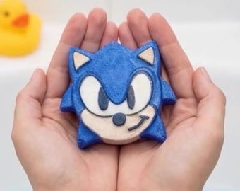 Blue Blurr Bath Bomb – Retro Gamer Inspired | Bath Bomb | Hand-Painted Fizzy Gamer