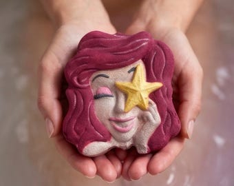 Mermaid Princess Bath Bomb | Handmade Fizzy, Detailed Texture, Self-Care Treat