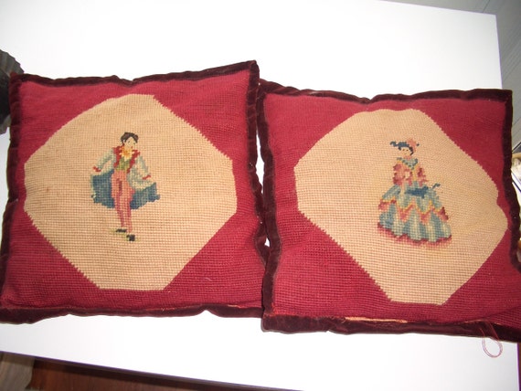 antique needlepoint pillows