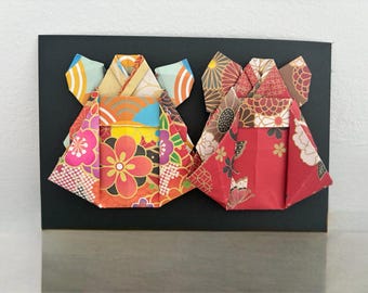 Traditionele Japanse kimono-origamikaart