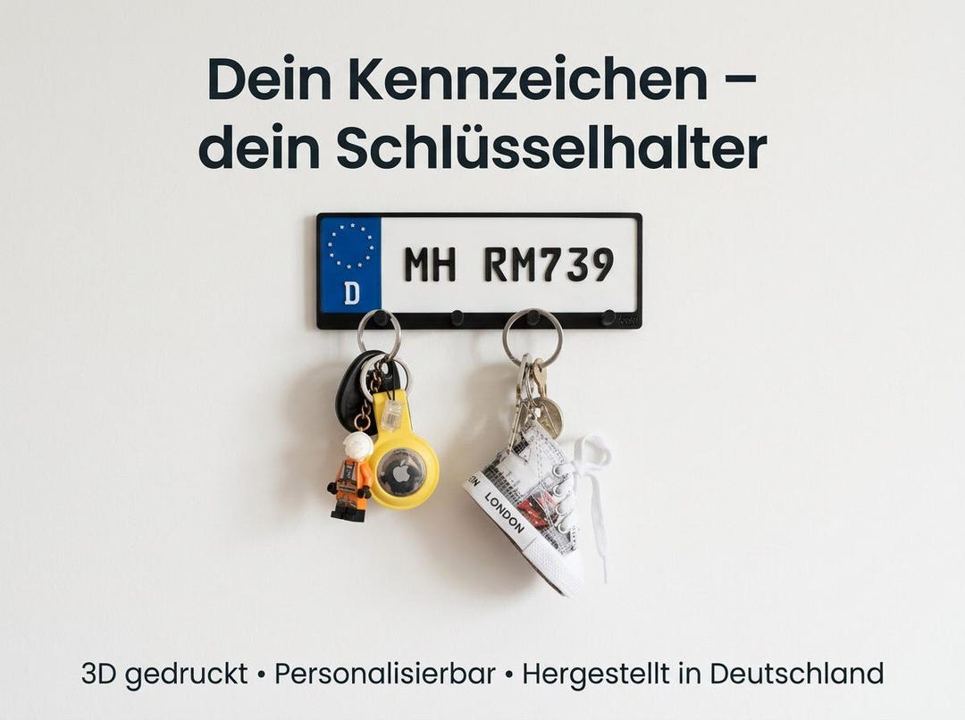 Key Rack Decal Personalized License Plate Key Rack | 3D Printed | Wall Mount | Gift ...