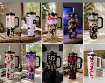 Vaso personalizado para fans de BTS – Nombre personalizado, Merchandising de K-Pop, Regalo para ARMY, Vaso para conciertos y artículos de colección