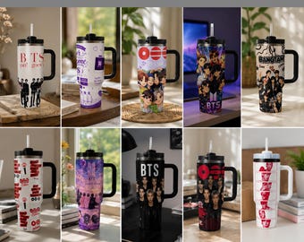 BTS Fan Becher - personalisierter BTS Fan Becher, K-Pop Merch, ARMY Geschenk, Konzert- und Sammlerstück
