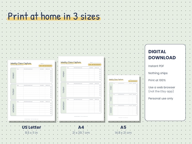 ADHD Student Planner Bundle, Executive Function Homework System (PDF ...