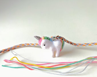 Unicorn Necklace for Little Girl / Kumihimo Necklace