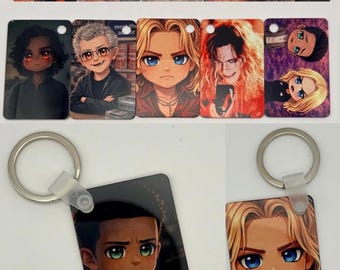 Neue Bilder!!  Bunte doppelseitige Schlüsselanhänger Charms, IWTV, TVL