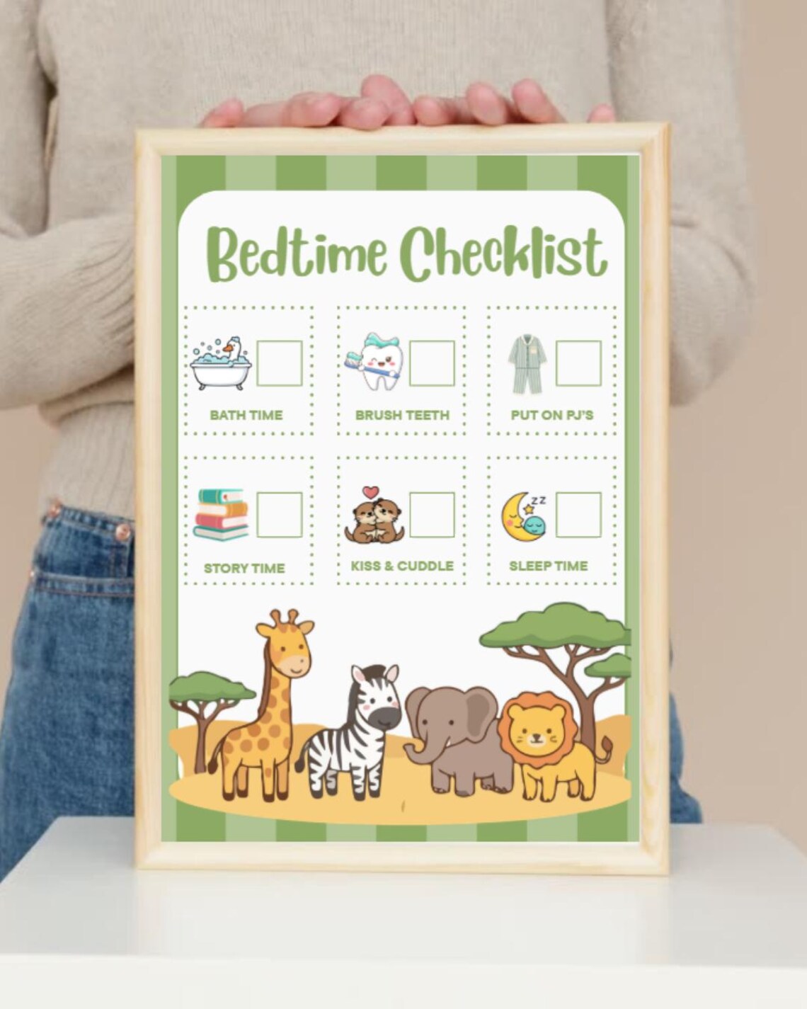 Kids Bedtime Routine Chart Bundle | Visual Checklist, Tick-off, Velcro ...