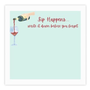 Wine Theme Sticky Notes | Playful List Pads for Wine Lovers
