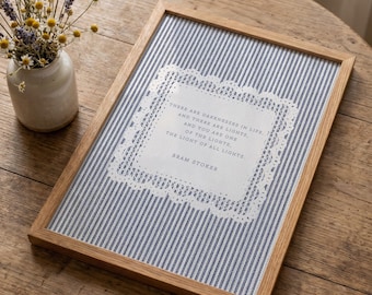 Bram Stoker Quote Print | Linen Blue Wall Art | Typography Poster (A4, A3)