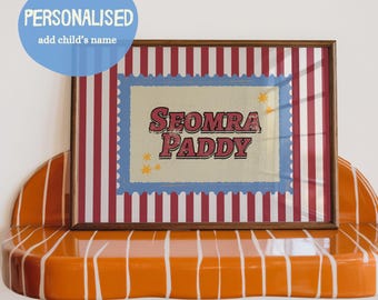 Personalised Irish Seomra Print | Child's Name Gaeilge Bedroom Art