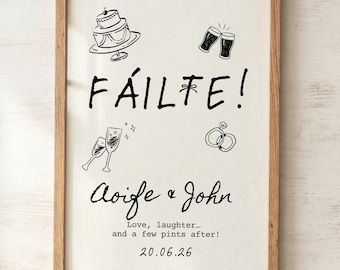 Irish Personalised Wedding Print | Fáilte Wedding Sign | Fáilte Print