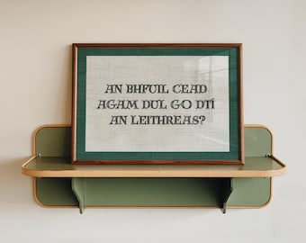 Irish Language Toilet Print | Funny Retro Style Bathroom Wall Art