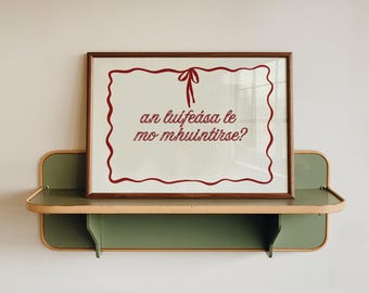 Irish Love Print | Old Irish Marriage Proposal | Engagement Gift | Red Ribbon