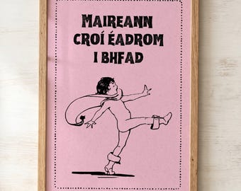 Funny Irish Seanfhocal Print | A Light Heart Lives Longest | Vintage Illustration