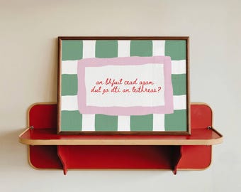 Funny Irish Bathroom Print | An Bhfuil Cead Agam | Irish Language Retro Art