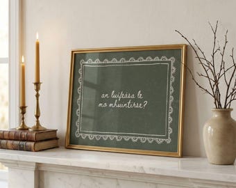 Irish Love Print | Old Irish Marriage Proposal | Engagement Gift |Lace