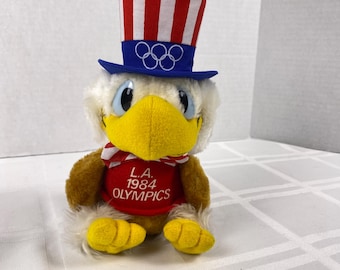Vtg Applause 1984 LA Olympics Sam the Eagle mascot plush - 8"-ish tall.