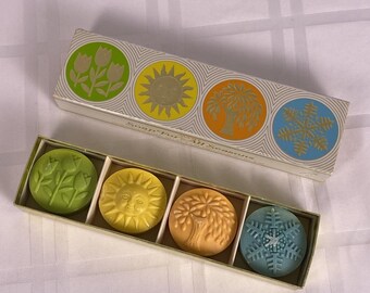 Vintage Avon "Soaps for all Season" box of 4 Hostess Soaps