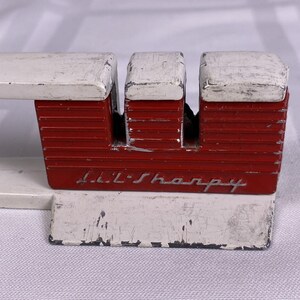 Lil-Sharpy Vintage Metal Knife Sharpener by Milwaukee File Co 1950s Pull Through afbeelding 2