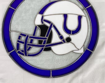 Indianapolis Colts NFL football Stained Glass 12" Suncatcher Wall Hanging