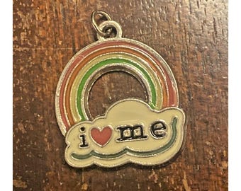 The "I Love Me" Rainbow Enamel Painted Necklace Pendant