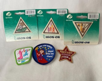 VINTAGE Retired Girl Scout Try-It  & Cookie patches-Lot of 6