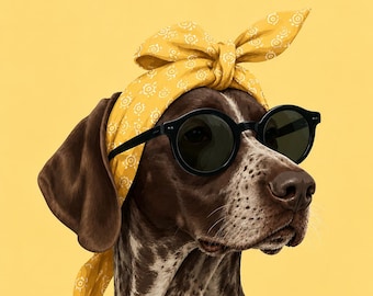 Sommerliche Strandhund-Postkarte | Digitaler Download zum Ausdrucken | Vorder- und Rückseite