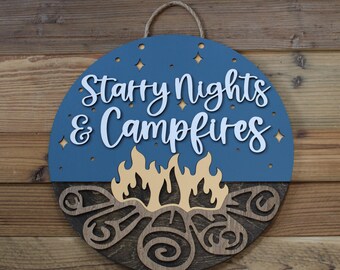 Starry Nights & Campfires (14 inch) Door Sign