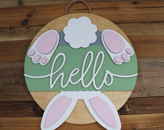Hello Easter Bunny Door Sign