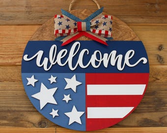 Welcome America Door Sign (14 inches)