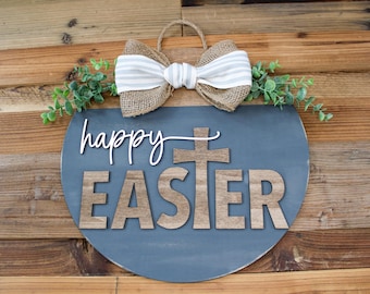 Happy Easter Cross Sign