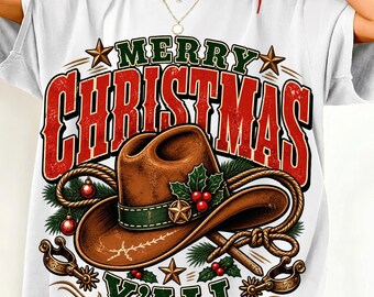 Merry Christmas Y'all PNG, Western Christmas PNG,  Holiday Shirt Designs, Southern Christmas png , Rustic Christmas Png, Sublimation Prints,