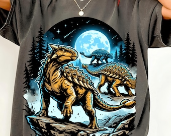 Ankylosaurus Howling At The Moon PNG, Funny Dinosaur Meme, Vintage Dino Sublimation, Retro Prehistoric Graphic, Dinosaur Lover Download