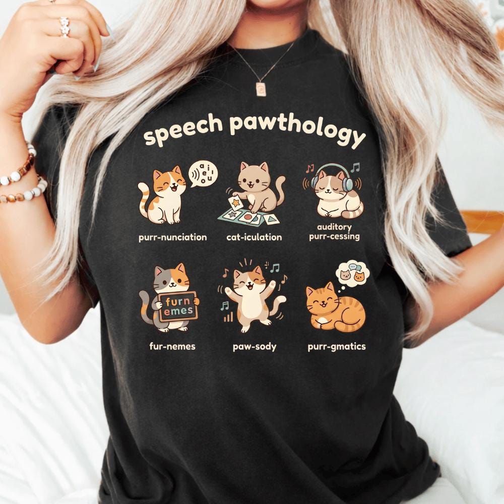 Funny Cats Speech Therapy PNG, SLP Gift, Speech Language Pathologist ...