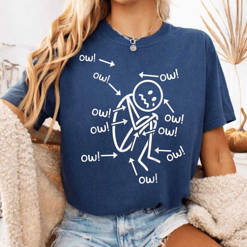 Funny Meme Stick Arrows Vintage Design, Ow Ow Ow Stick Character Figure ...
