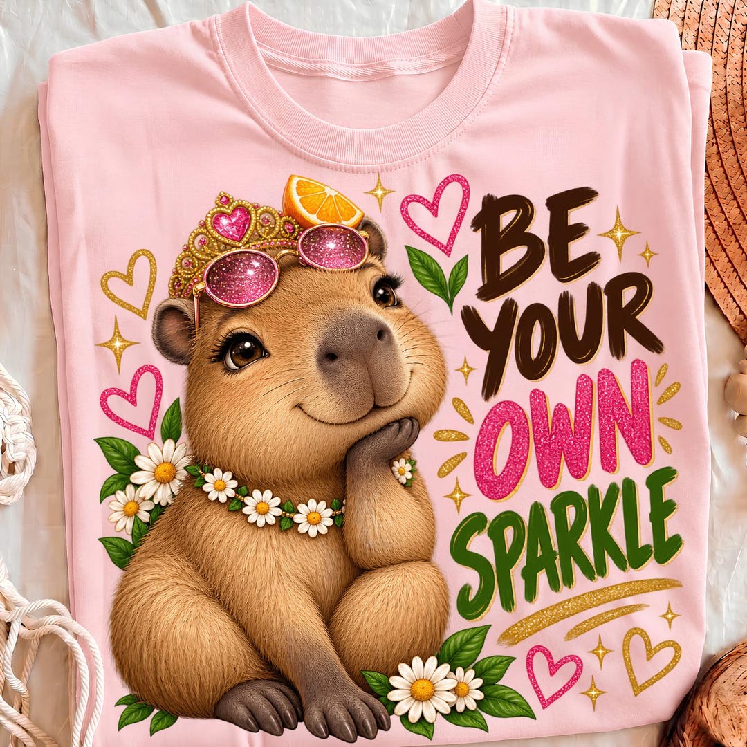Brillez de mille feux ! Capybara PNG, design glamour, citation ...