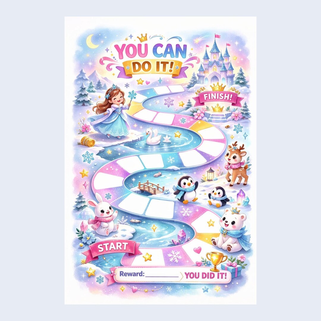 Snow Inspired Princess Reward Chart Printable | Kids Behavior Chart ...