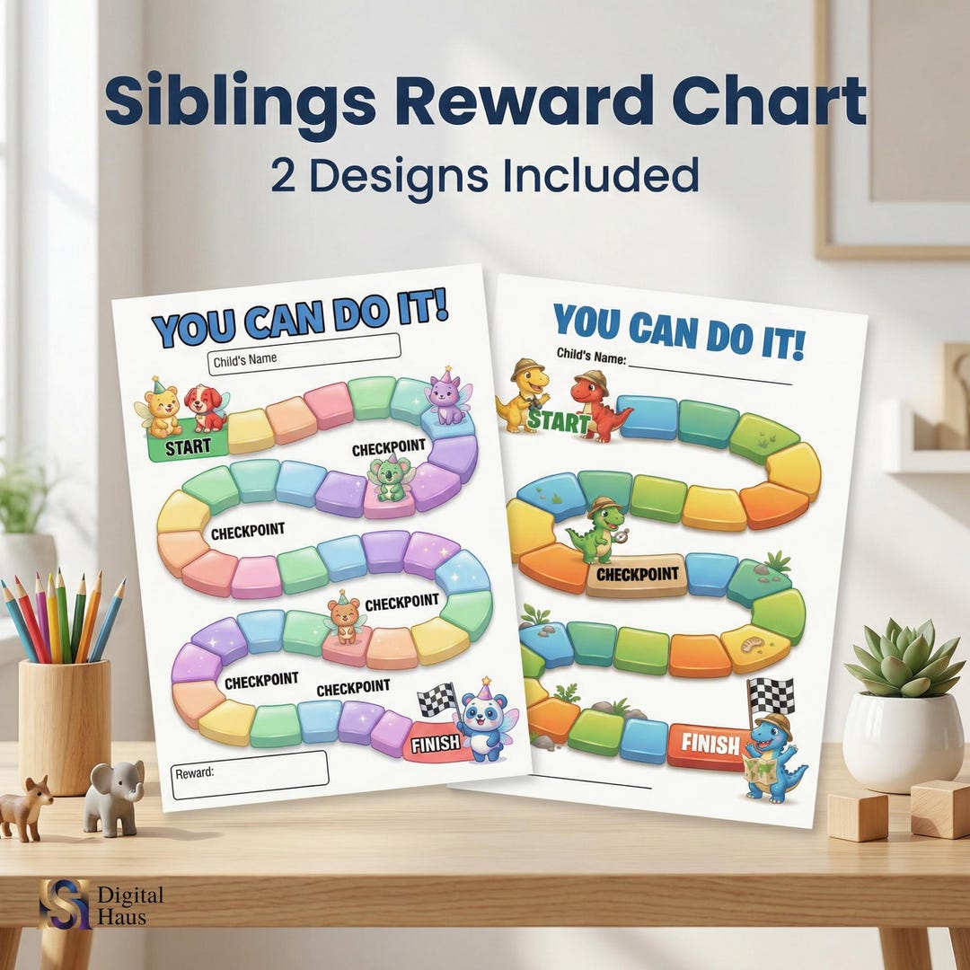 Sibling Ranking Chart Kids Reward Chart Bundle Printable | Sibling Behavior Chart | Potty ...